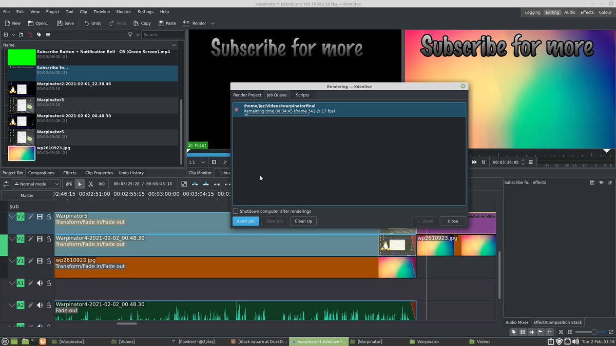 2j4ez's tweet image. Took ages to edit linux wednesdays hopefully it will render ok #linux #linuxbot #ubuntu #warpinator #mint #kdenlive