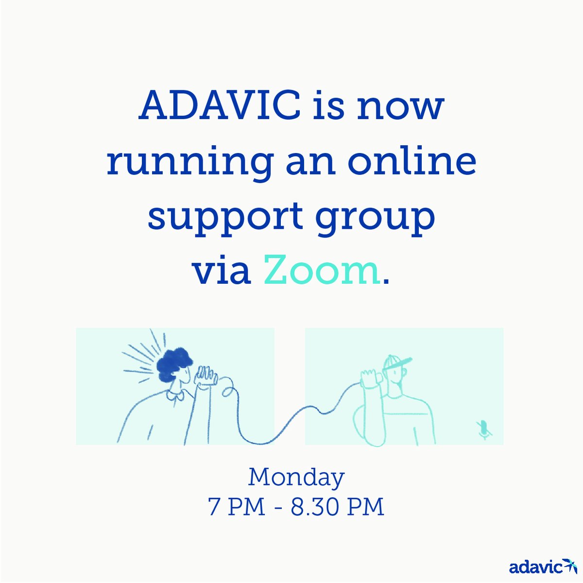 ADAVIC is running weekly online Support Groups for Anxiety and Depression on Monday and Wednesday evenings.  For further information email us adavic@adavic.org.au 

For bookings:  trybooking.com/events/landing…

#onlinesupportgroups #anxietydisorders #depression