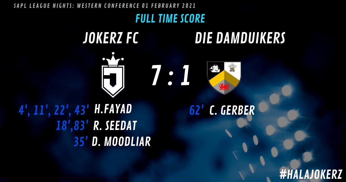 Jokerz off to a great start this season. A 3-1 loss to Destructionbois, and a 1-1 Draw to P1r4tes FA but finished off the evening with a great performance against DieDamduikers FC. Well done to <a href="/Problems99/">Rome</a> with his Masterclass hatrick! <a href="/SAProClub/">SA Pro Club League</a>