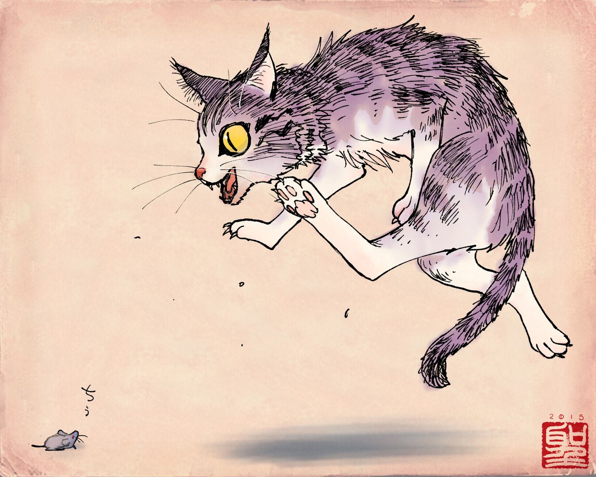 「古い猫絵詰め合わせ⑧  
#猫好きさんと繋がりたい #ネコ絵 」|CatCuts ✴︎日々猫絵描く漫画編集者のイラスト