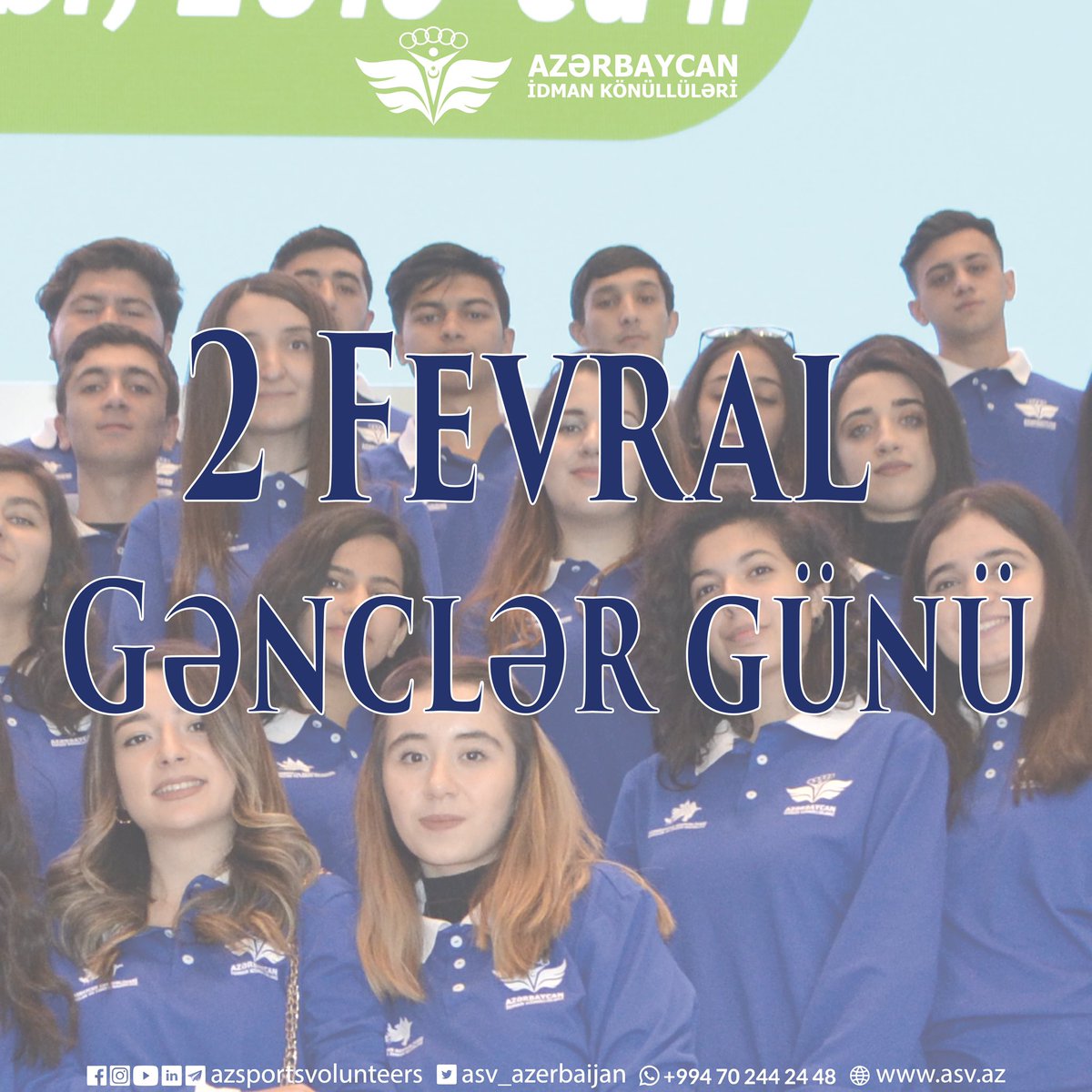 Bütün gənclərimizi təbrik edir, fəaliyyətlərində uğurlar arzulayırıq!

#sportvolunteers
#volunteersday