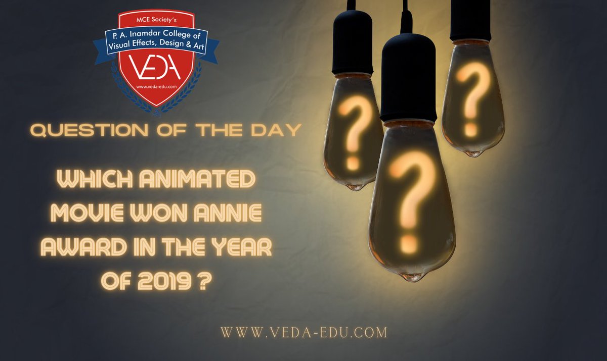 VEDA_PUNE's tweet image. Let&apos;s answer this question and check your knowledge of the AVGC Industry.   
#questionoftheday #animationquestion #AnnieAward #vedaedu #questionsandanswers #moments #animation #Question #QuestionTime #3danimation