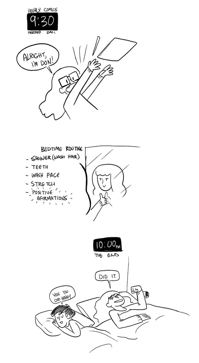 And that's all folks! This is basically all my final 30min of the day will end up as, so good night to y'all! We beat another Monday.
#hourlycomicday #hourlycomicsday2021 