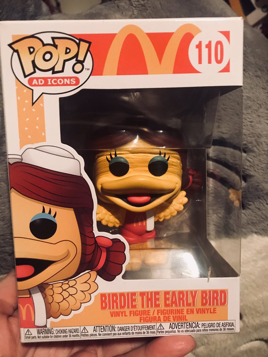 PateeSondra's tweet photo. Birdie The Early Bird has arrived!! I remember speaking to my boyfriend saying if Funko comes out with The Early Bird Birdie I wanted to get her sheโs definitely my Childhood!!
#Birdie #TheEarlyBird #PopADicons #McDonalds #funkocollector #FunkoPop #nerdgirl #McDonald https://t.co/rrcRHuT092