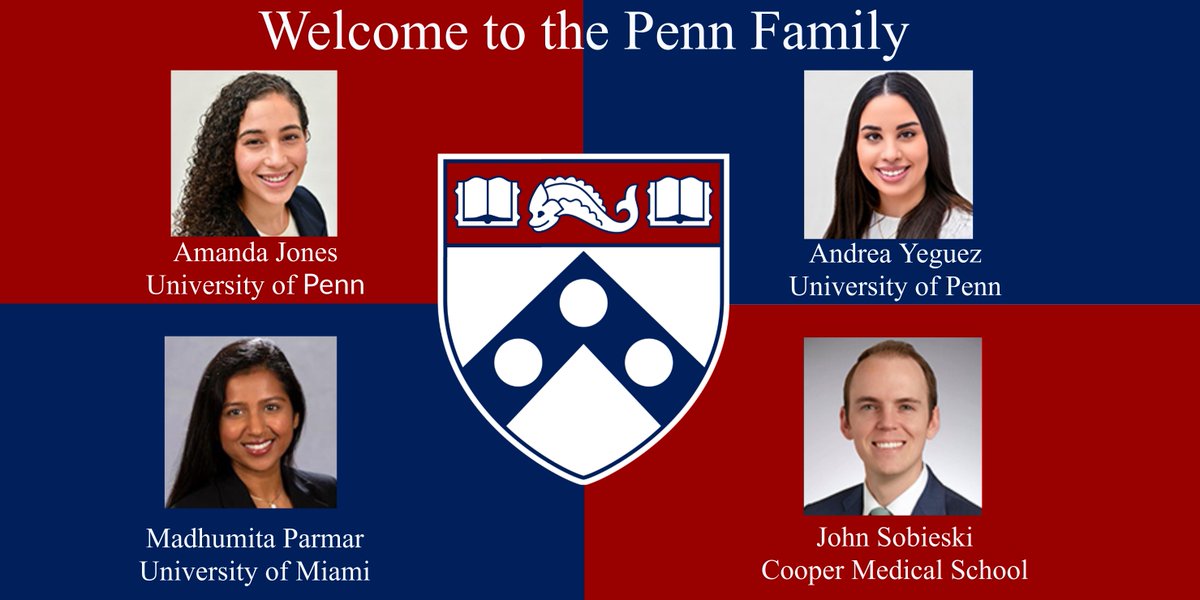 PennUrology's tweet photo. We want to officially welcome @AndreaYeguez3 
@AmandaEJones @madhu_parmar12 and John Sobieski to the @PennUrology @pennsurgery @PennMedicine and @Penn Family after matching today via @AmerUrological. You are already on the website! https://t.co/nZvhKbjTMV #AUAMatch2021 #AUAMatch https://t.co/qeFi3gokmc