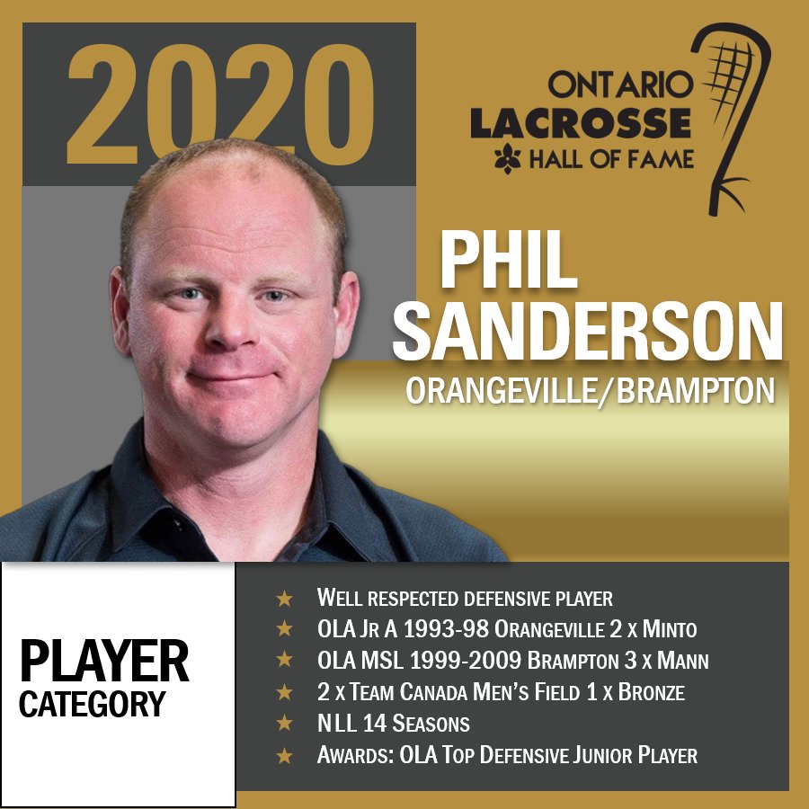<a href="/ONLaxHallofFame/">Ontario Lacrosse Hall of Fame & Museum</a> congratulates Class of 2020 Player Inductee, Phil Sanderson. Multiple Minto, Mann and NLL champion.  Submit a nomination: ontariolacrossehalloffame.com/olhof-nominati…