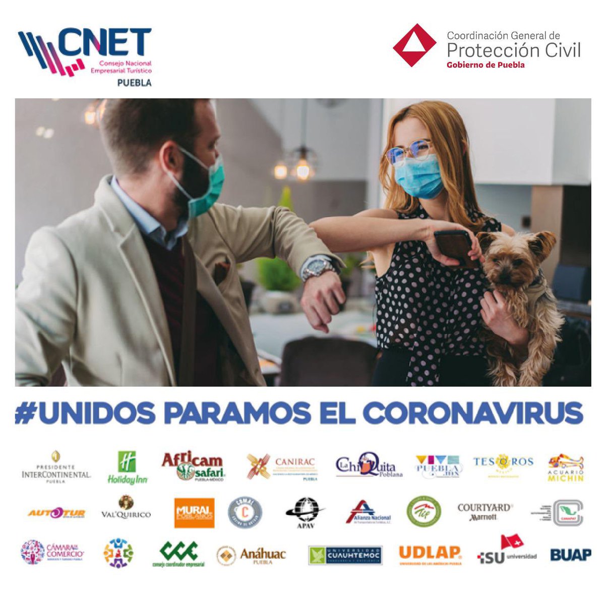Todos los representantes del Consejo Nacional Empresarial Turístico Capítulo Puebla los invitan a seguir cumpliendo con todas las medidas de prevención:

✅ Utiliza cubrebocas 
✅ Lávate las manos 
✅ Mantén una distancia segura 
✅ No toques tus ojos, la nariz ni boca.