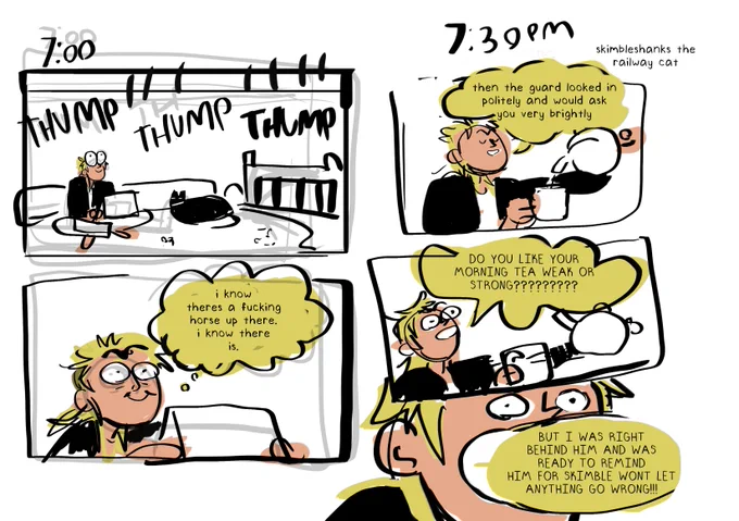 #hourlycomicday this unintentionally parallelled amelia @mimiadraws . i think cats is just in the air 