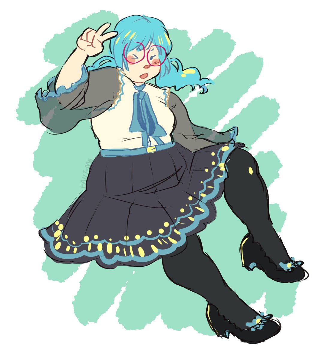 falltumn's tweet photo. i don't have time today to Properly draw a mikusona, but maybe someday... #mikusonamonday https://t.co/qP2x37GUkG