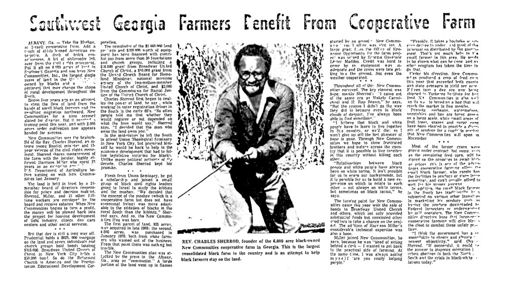 In the 60s, Black farmers & landowners in the South were frequently pushed off their land by white farmers for no reason. In response, Shirley & Charles Sherrod formed New Communities Inc - the nation's first land trust - to provide stable housing & work in a communal space.