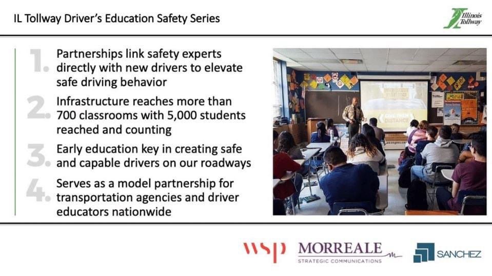 Engineering Excellence Special Achievement Winner
Category: Studies Research &amp; Consulting
Project: IL Tollway Driver's Education Safety Series
Firm: <a href="/wspusa/">WSP in the U.S.</a> <a href="/MorrealeComm/">Kim Morreale McAuliffe</a> Sanchez &amp; Asso.
Owner: <a href="/ILTollway/">Illinois Tollway</a>
Highlights: acecileea.com/projects/a1.php
#eea2021 #celebrateengineering #acecil