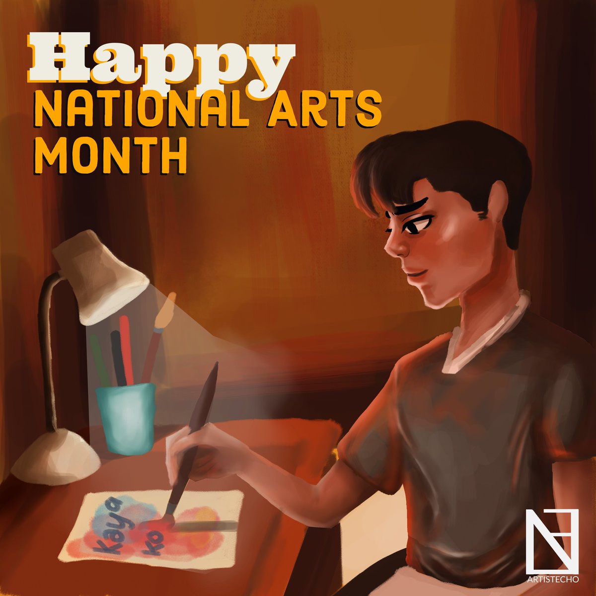 Happy National Arts Month ✨🧡
#artph #ArtistOnTwitter 

Patuloy ang paglikha ng sining,
Padayon ka-sining!!✨🧡

I don't have any latest works for now, because I'm busy huhu
- Using my VEIKK A50 Pen Tablet 🧡

#art #digitalart #Mabuhayartist #artphilippines #artistsupport