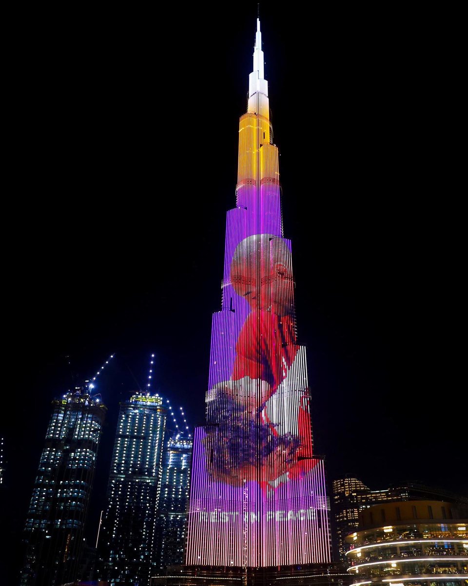 kobemurals's tweet photo. One year ago (Feb 2), Dubai pays tribute to Kobe &amp; Gianna on the Burj Khalifa, the world’s tallest building. https://t.co/3GI7VLvSkk
