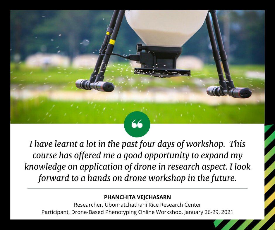 For more information about our online courses, contact us at education@irri.org. 

#IRRI #OnlineLearning #eLearning #OnlineCourse #AgricultureTraining #Drone #AgriculturalDrone #Phenotyping