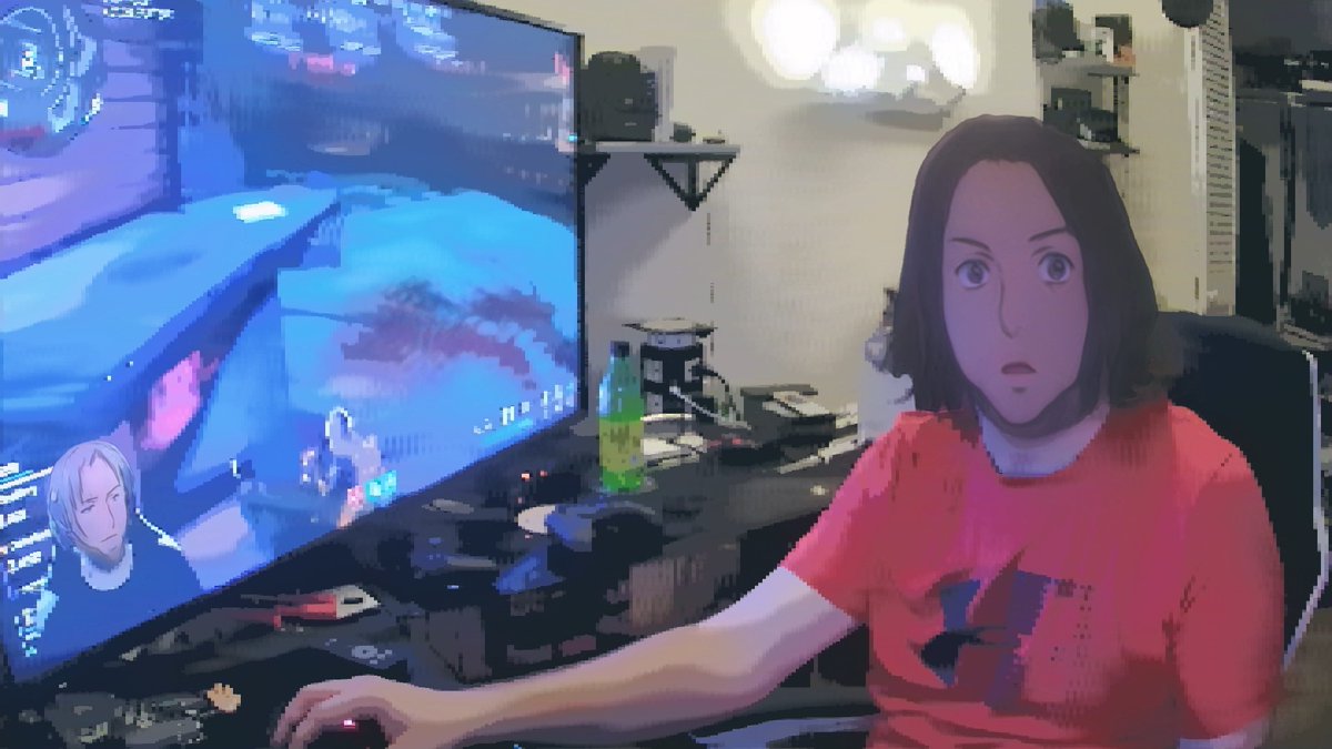 LMAO Was watching the latest vid from <a href="/LordMinion777/">Wade Barnes</a> and playing with my camera when the filter decided we both could use a change. 😄