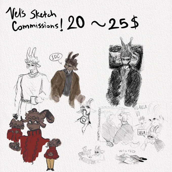 Alrighty fellas opening up sketching commissions gonna be doing them as sketch pages I'll probably be taking only 2 at a time :9 they'll be done similar to my sketch pages 
