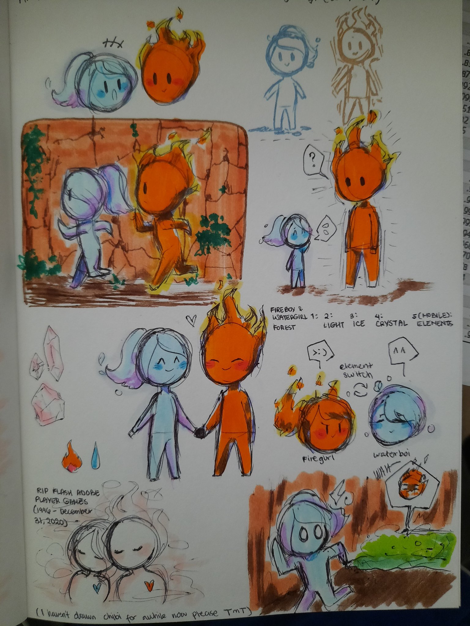 Pixilart - Fire boy and Water girl by DrawingPro
