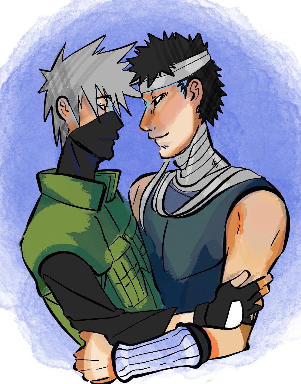 Anannua // 1 comm slot open on X: "Kakashi and Zabuza for a friend  #KakaZabu #Kakashi #Zabuza https://t.co/P0S2FFzS8b" / X