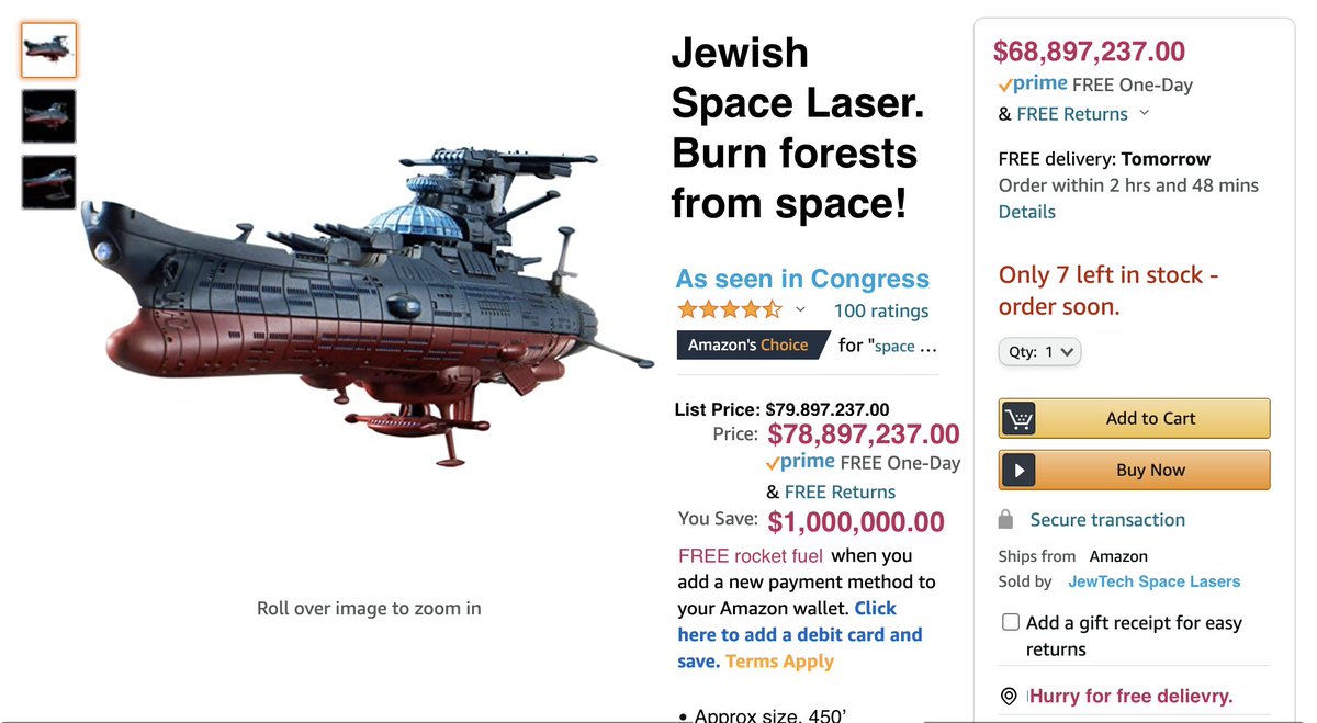oterribletruth's tweet photo. Hurry, get your Jewish Space Laser before they sell out! #JewishSpaceLaser #MarjorieTaylorGreene #crazyassshit https://t.co/50RXrBXw2a