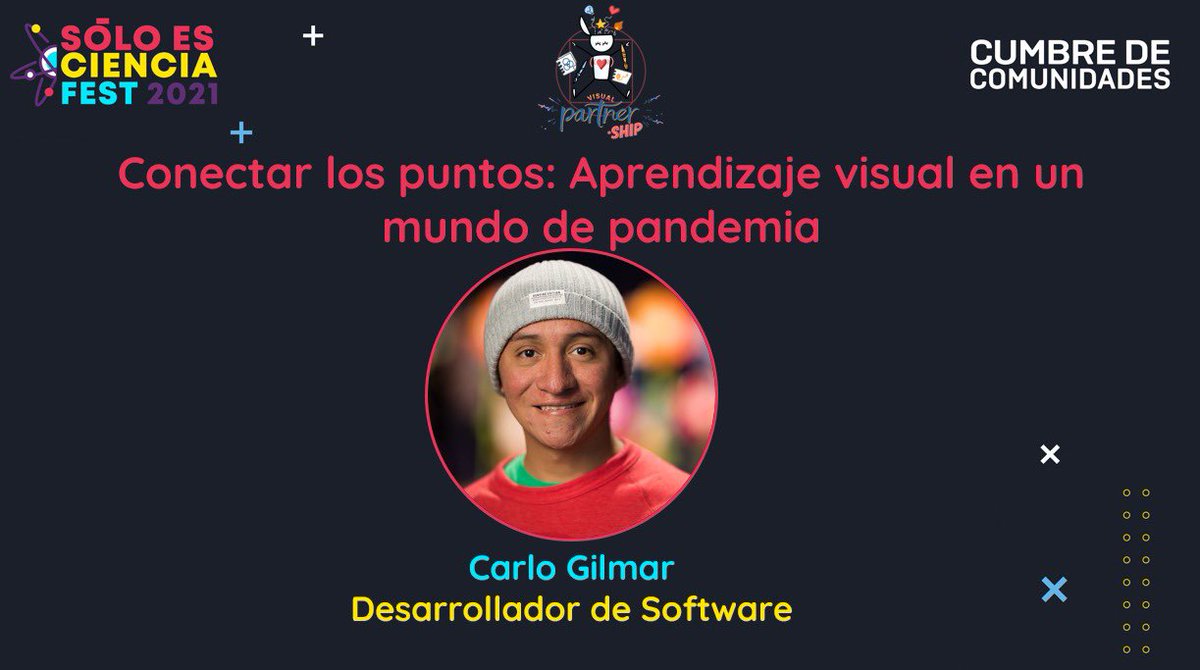 Lilyzval's tweet photo. Finalizando el primer día del #SECFest2021 con @soloesciencia y @Scientiax_ en la #CumbreDeComunidades 🌎

Buenísimas charlas aprendiendo e inspirándonos con @wwcodeguatemala #Eureeka y @visual_partner 

“Haciendo de la Ciencia una nueva cultura” 🧬🔭🔬🪐
https://t.co/gDbfVqNOUW https://t.co/X99gkdpIeC