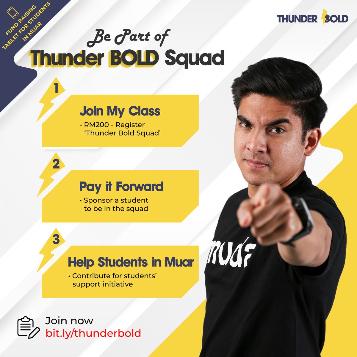SyedSaddiq's tweet image. ThunderBOLD registration is now OPEN!

- Join this 5 sessions course for RM200.

- Pay it forward. Sponsor a student to be in my course.

- You can also donate and help me buy tablets for students in Muar.

Click the link and join me: bit.ly/thunderbold

#thunderBOLD