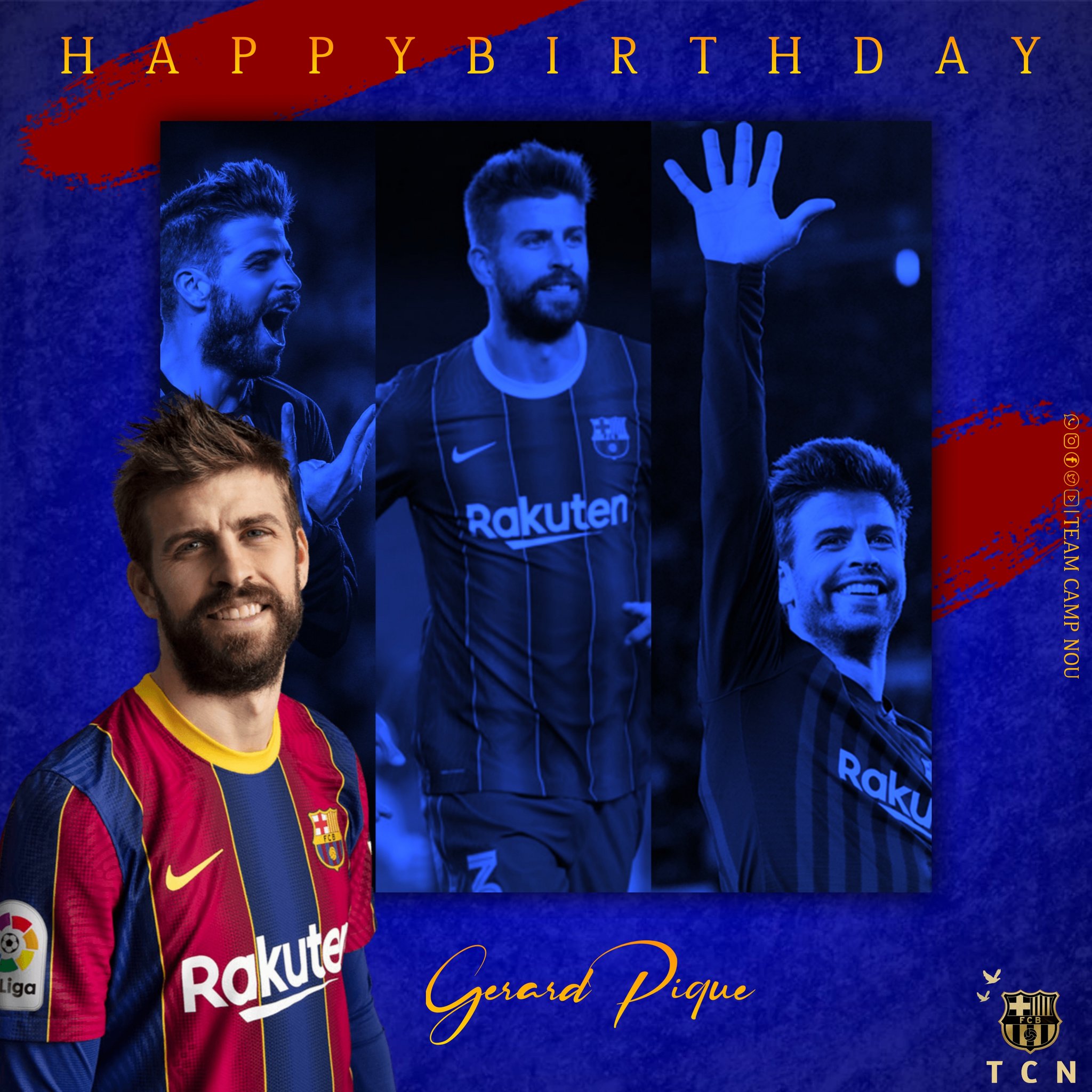 Happy Birthday Gerard Piqué
Piqué turns 34 today!  