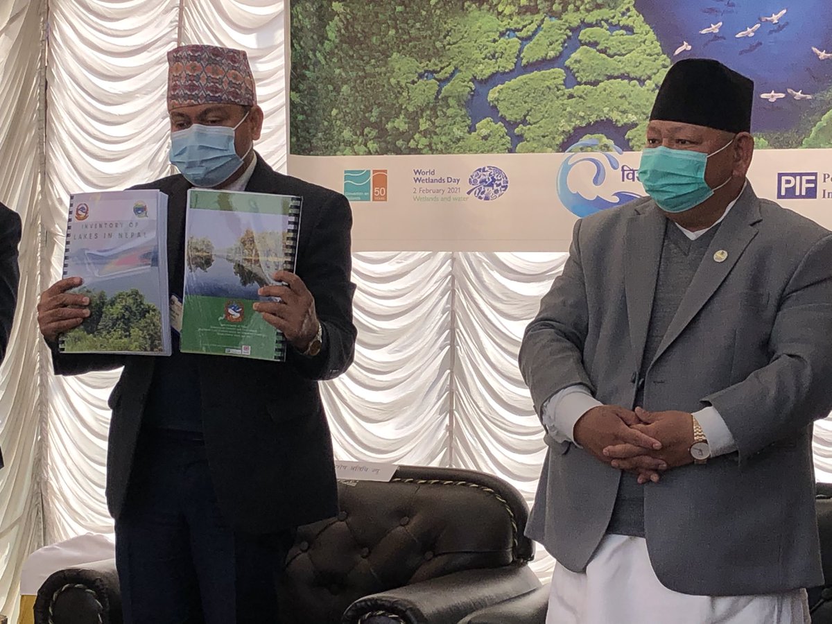 aparpau's tweet photo. @oli_bishwa unveiled Inventory of Wetlands report below 3000 m asl in Nepal prepared by National Lake Conservation Development Committee #NLCDC. A total of 626 lakes are identified in Seven Provinces in Nepal with highest in Bagmati and lowest in Karnali @UKinNepal https://t.co/fiD8oCMIWr