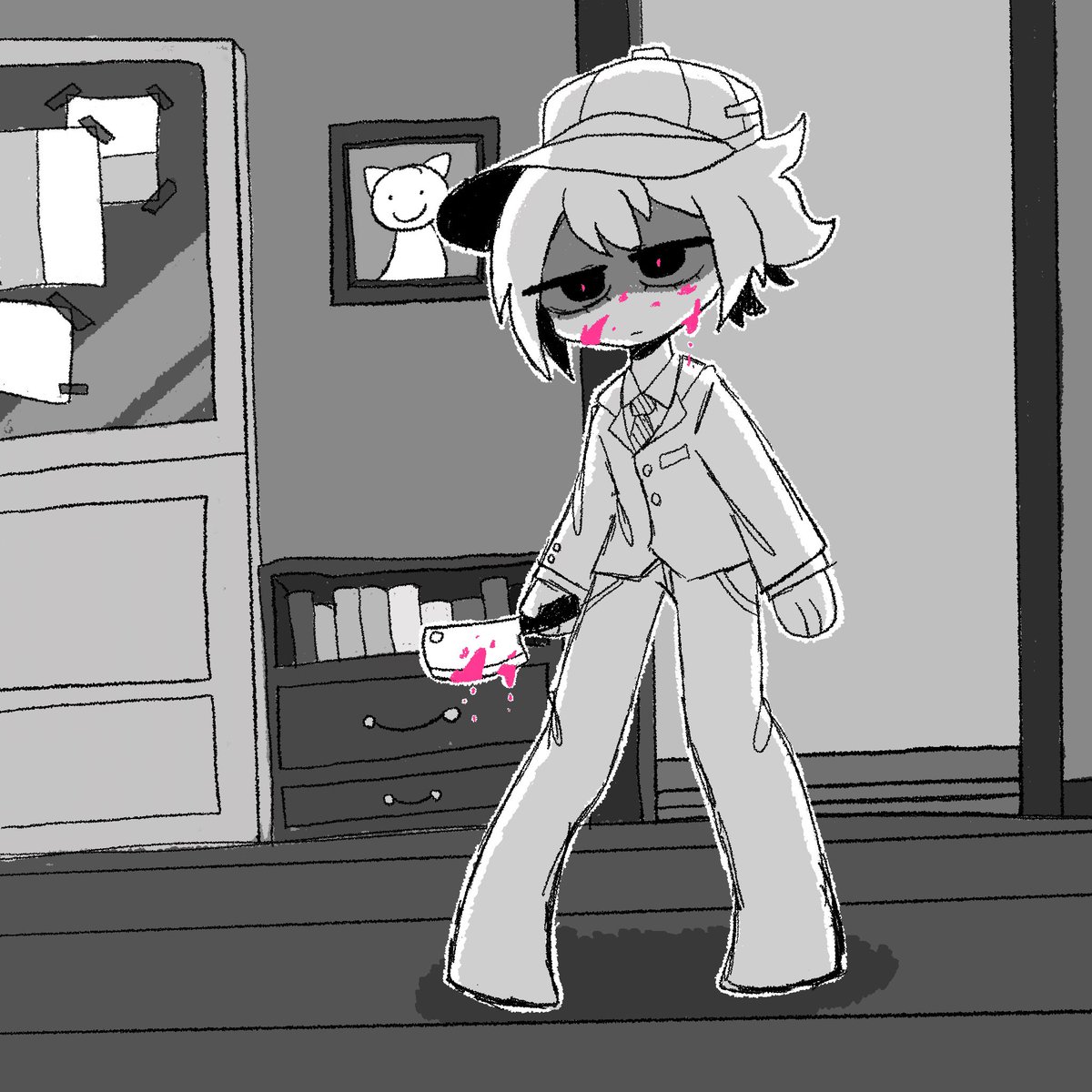 evilhal0's tweet image. Thinking of pregame shuichi #shuichisaihara #danganronpafanart #pregameshuichi #danganronpav3 #danganronpa