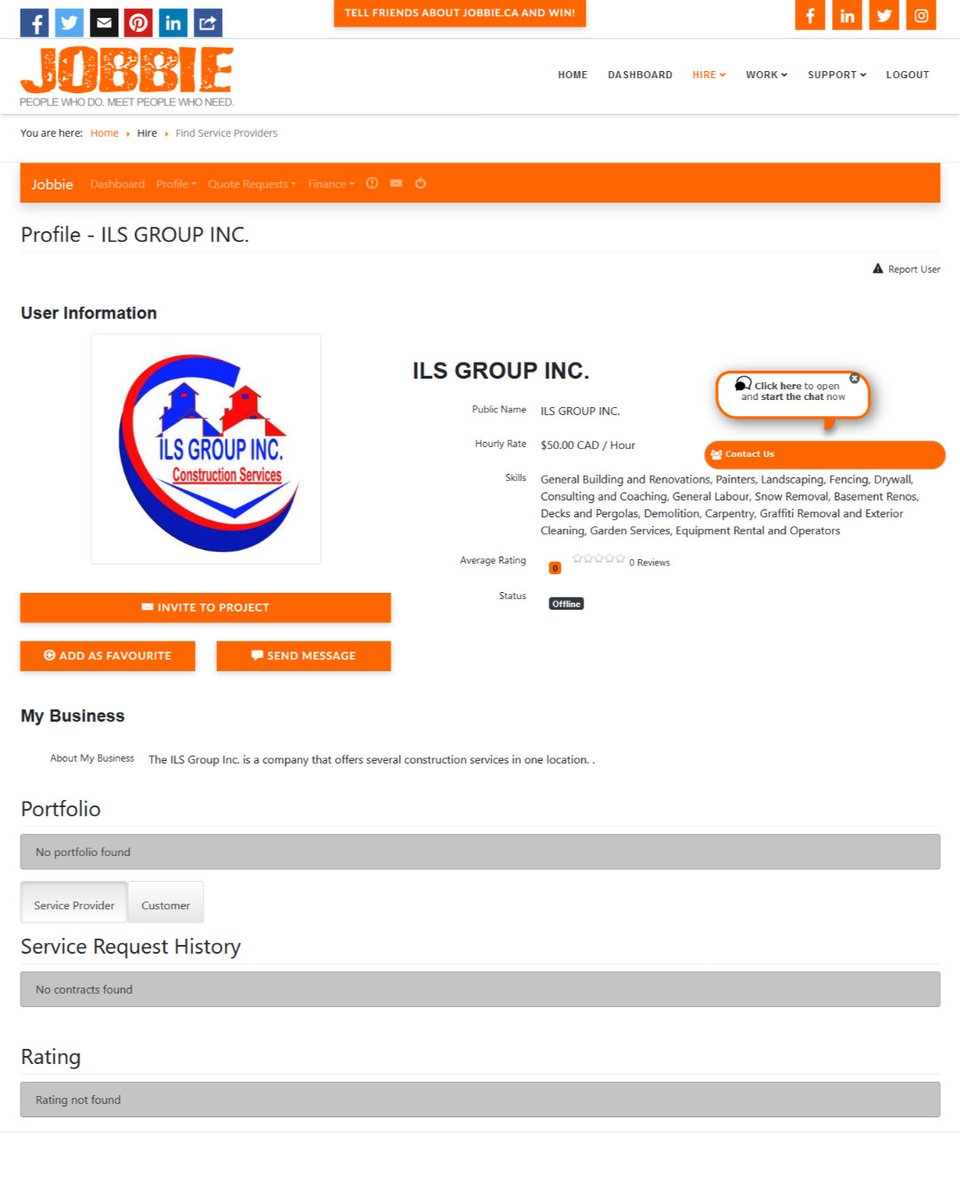 JobbieCa's tweet image. Welcome to Jobbie.ca, ILS group. Nice to have new service providers signing up. Get multiple quotes the easy way on ! #Calgary #YYC #calgarybusiness #YYCbiz #shoplocalyyc