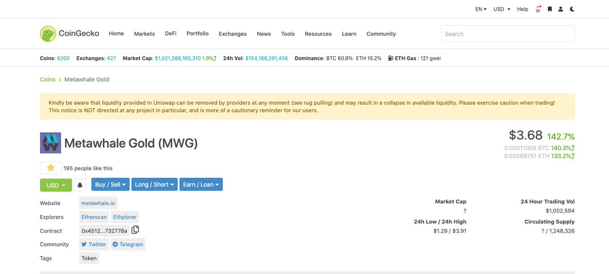 (thread) Remember when there was  $BTC it revolutionized usury? Remember  $ETH with the explosion of DeFi? Remember when  $YFI hit the space running with another twist on DeFi concepts? Now we have  $MWG presented by  @Meta_Whale I decided to give you a peek of the power of  $MWG