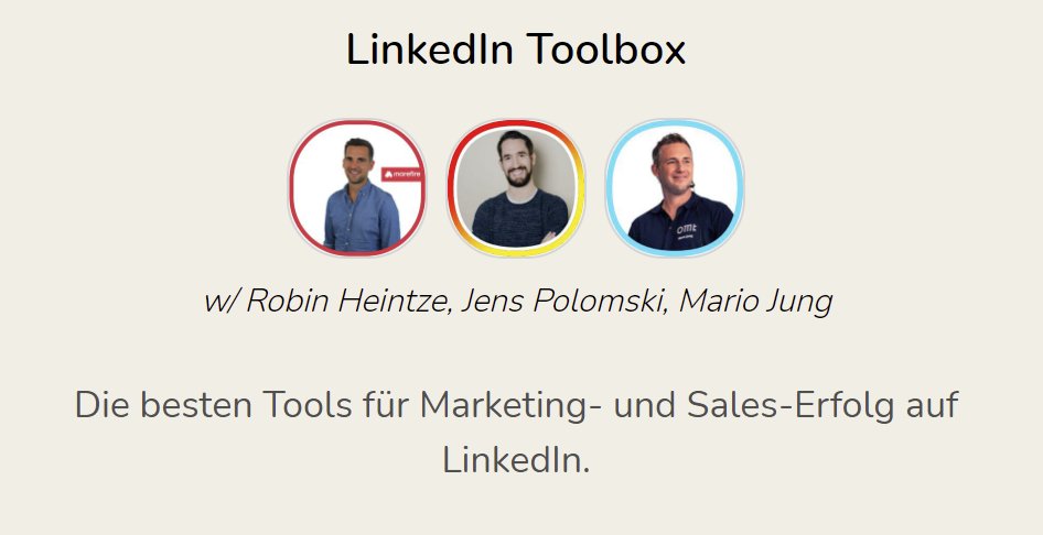 LinkedIn Toolbox 🧰 - Die besten Tools für Deinen LinkedIn-Erfolg

<a href="/Jens_Polo/">Jens Polomski</a> und <a href="/mariojung12/">Mario Jung</a> und ich stellen unsere Favoriten vor.

 Wann? - Heute Abend (02.02.) um 19 Uhr
📍 Wo? - joinclubhouse.com/event/ePr1v4Om 

#clubhouse #linkedin #b2bmarketing