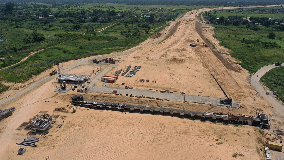 Frame 1 Owerri Interchange.Frame 2 Asaba Site Dredging into alignmentFrame 3 Eastern Approach Segment 7 Frame 4 Toll Station Asaba Site Structural works and waterproofing for tunnel on-going.