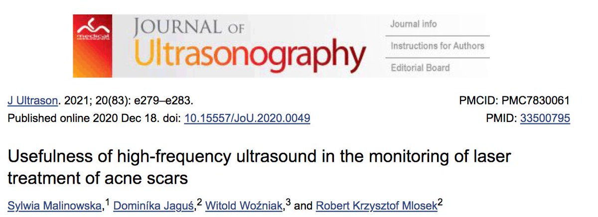 Posible utilidad de la ecografía de alta frecuencia para evaluar las cicatrices de acné. Técnica prometedora para medir la mejoría con los tratamientos de una forma más objetiva.
 #dermatology #dermatología 
buff.ly/2YzcELb
