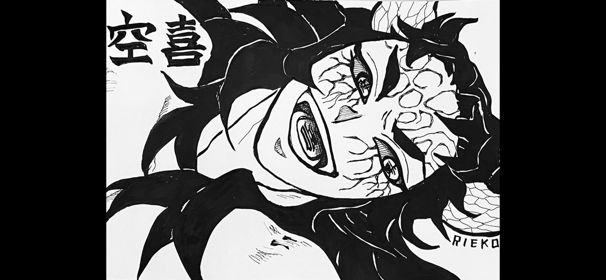 リエ タグ歌う天様募集中 節分なので鬼を描きました 半天狗の喜怒哀楽です 色はわからないからモノクロで模写 この鬼たちの顔が好みなんですよね いつものらくがきペン画と違い下描きしてます 節分21 上弦の鬼 鬼滅の刃イラスト アナログイラスト