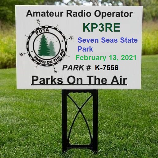 Next Radio Operadores del Este (KP3RE) #pota activation from Seven Seas State Park K-7556 on February 13, 2021 starting around 14:00 UTC, look for us and 73s.