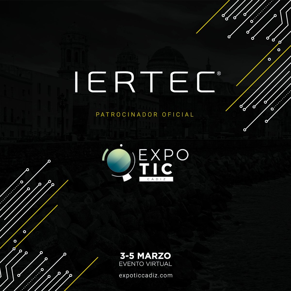 IERTEC no faltará a la cita con el sector tecnológico de la provincia de Cádiz y patrocinamos la primera edición de #ExpoTICCádiz 2021 💻 
Más INFO: iertec.com/iertec-patroci…