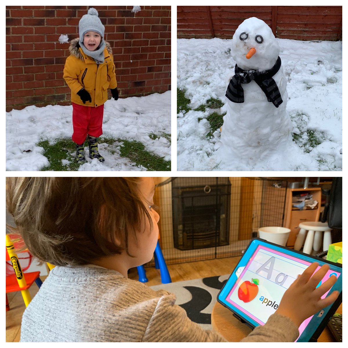MariaCalton's tweet image. #winning this morning at #homeschooling 😉 @churchfieldprim Theo loves the snow ⛄️