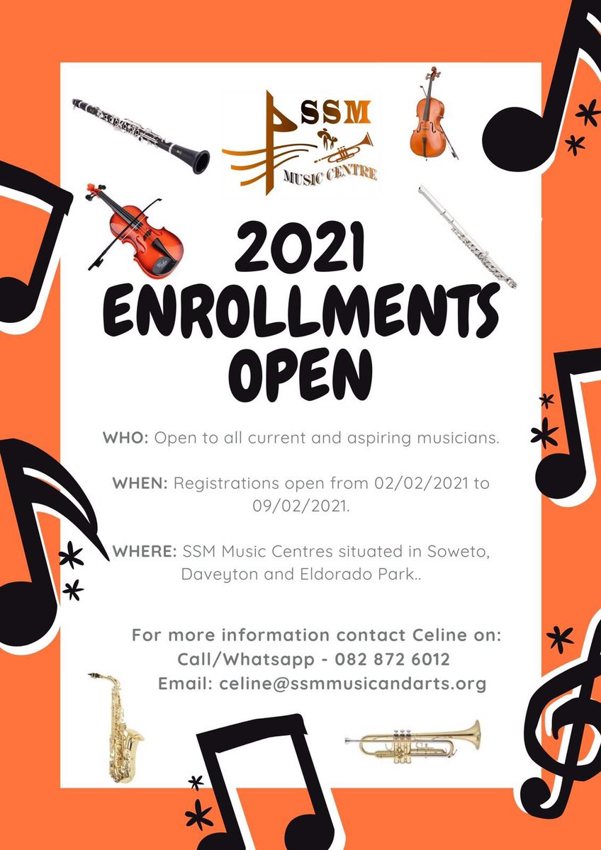 ssmmusicandarts's tweet photo. 2021 Registrations Open 🎼🎹🎺🎻🎷🎵🎶

SSM Music &amp; Arts
In Music, Arts and Ploughingback We Believe https://t.co/YQ5xfppUgJ