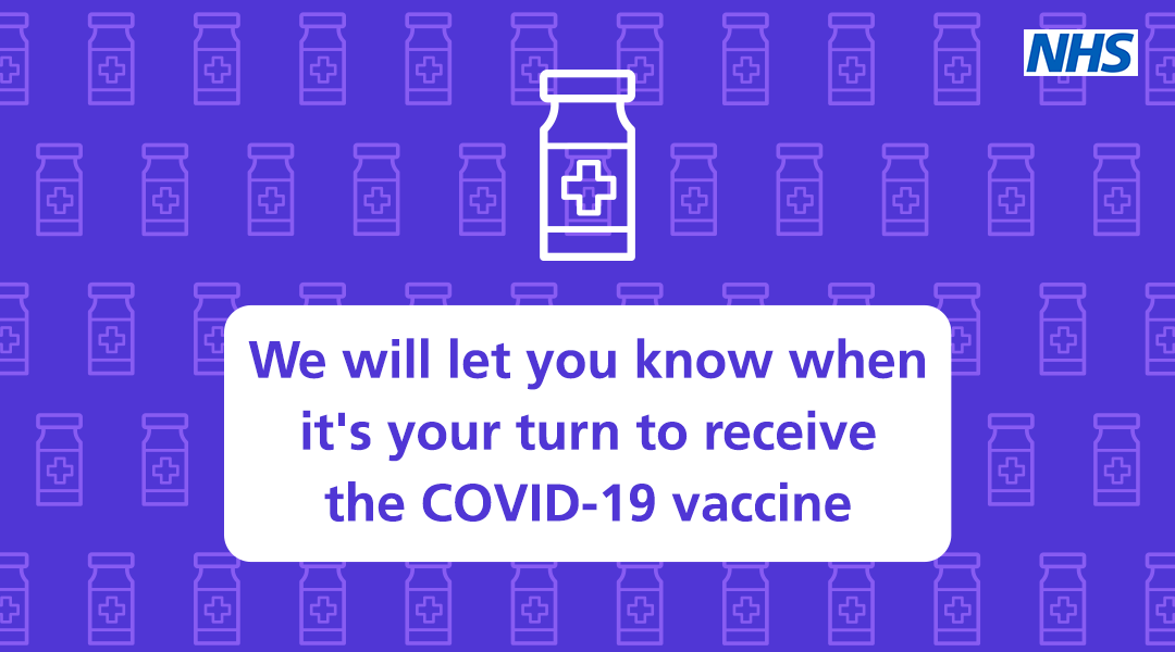 NHSSotonCityCCG's tweet photo. The #NHS will contact you when it's your turn to have the coronavirus vaccination.

You'll be contacted by letter, text or email with information on how to book your appointment.

More people are being offered the vaccine every week 👍

Find out more: https://t.co/6zEoDD369c https://t.co/oYfc8b7xFV