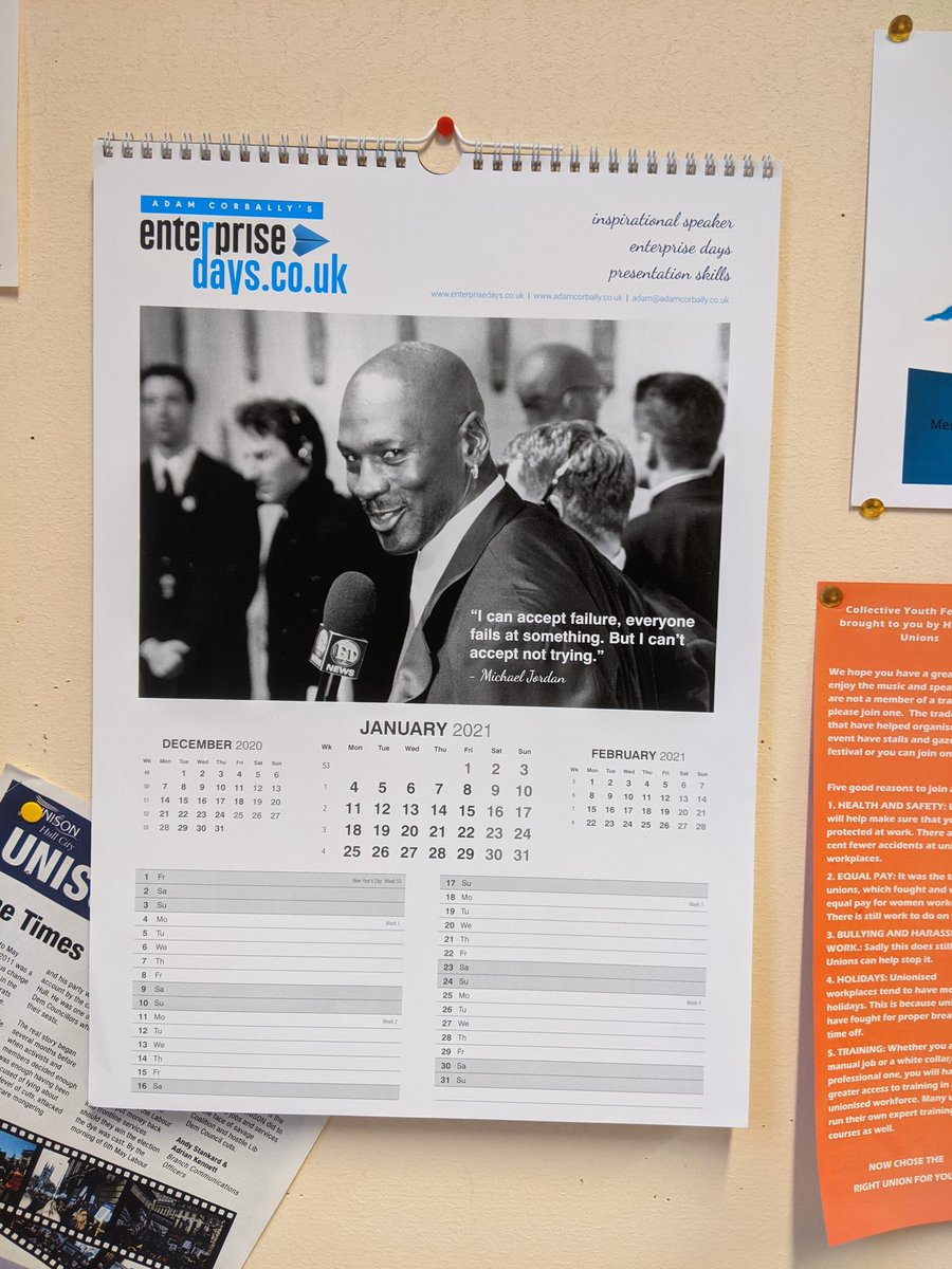HullsEnterprise's tweet image. The @TheAdamCorbally #EnterpriseDays calendar in pride of place @Hullccnews Cabinet Support Office - only went up when we told them Adam was @ManUtd  fan!!