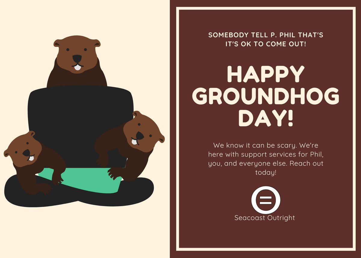 OutrightPride's tweet photo. Somebody tell P. Phil that's it's OK to come out. We can help.
#lgbt #comeoutPhil #groundhogday #comingout #lgbtissues https://t.co/eMdazT1if4