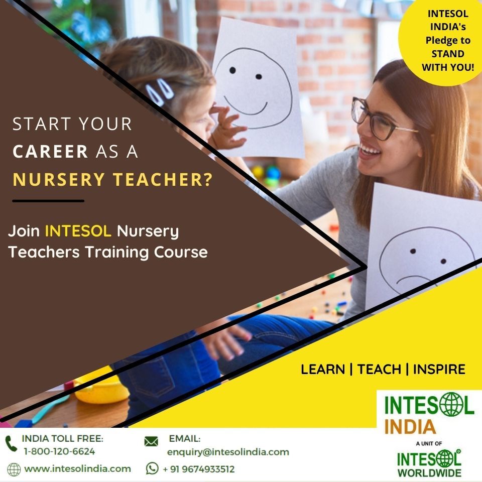 IntesolIndia's tweet image. Begin a Nursery Teaching Career with INTESOL India’s Certificate in Nursery Teachers Training. This course is more emphasized on practical approach, how to prepare with the latest developments in educational sector.
#INTESOL #intesolindia #nurseryteaching #teachertraining