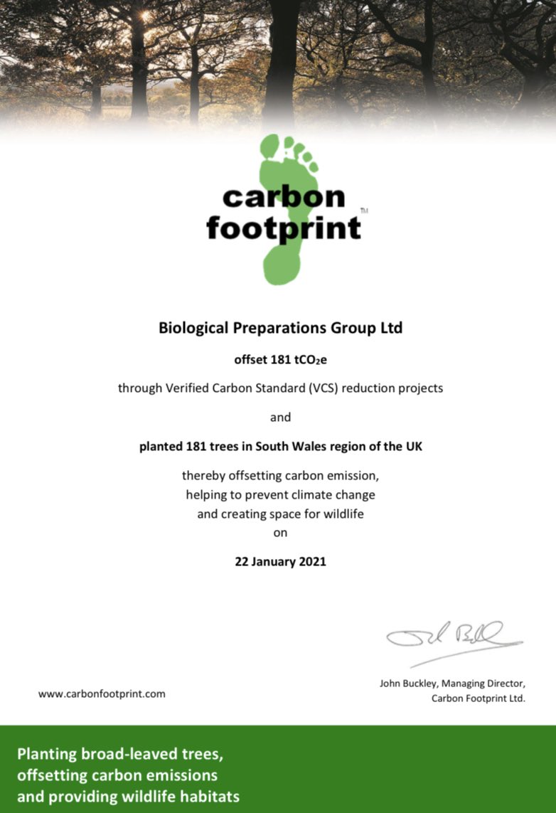 Following our assessment by <a href="/CarbonAcademy/">Carbon Footprint Ltd</a> - we can officially say that we a CARBON NEUTRAL company! 🧼 💪 🌱🌱🌱🌱

See the details in the certificate below! 👏🌱👏🌱👍

#carbonneutrality #tuesdaymotivation