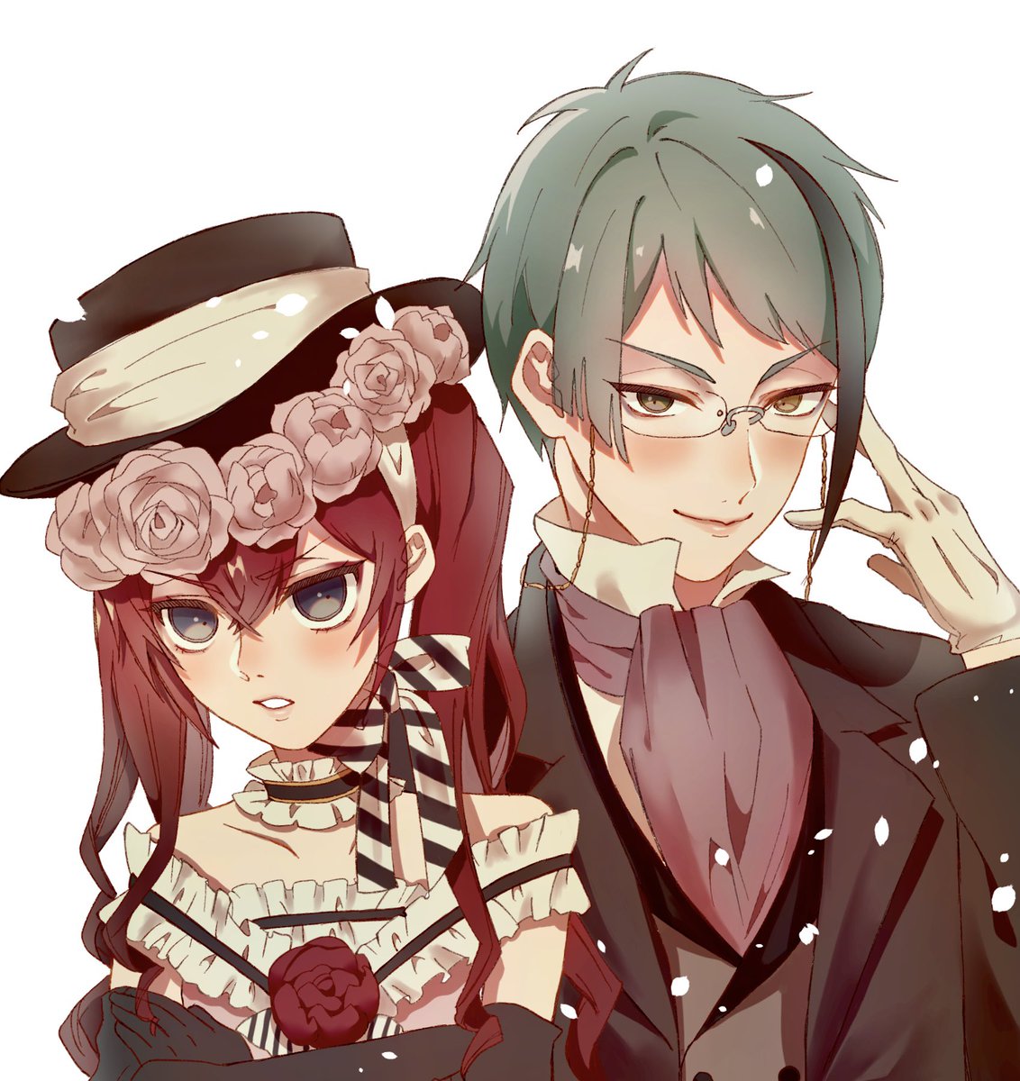 由良 クロスオーバー 女装 黒執事読んで衝動で描いてしまったウツボ家庭教師と こまどリドル Twstファンアート ツイステファンアート 由良 クロスオーバー 女装 黒執事読んで衝動で描いてしまったウツボ家庭教師と こまどリドル Twstファンアート ツイステファンアート
