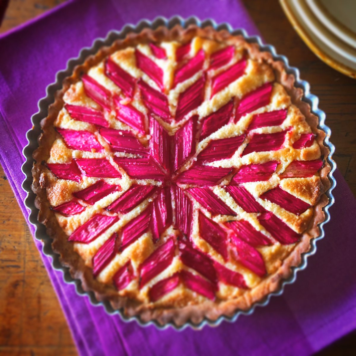 MyKitchenWoodl2's tweet photo. Celebrating Yorkshire rhubarb with a  Frangipane Tart - more info on my Instagram. #rhubarb #yorkshirerhubarb #Yorkshire https://t.co/TUgzPpPeI9