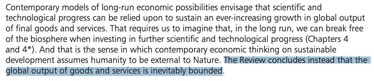 PS: Oh, by the way - Dasgupta casually concludes that there is an inevitable end to material economic growth - "because the biosphere is bounded, the global economy is bounded"; "the global output of goods and services is inevitably bounded". Pretty radical for a Treasury review!
