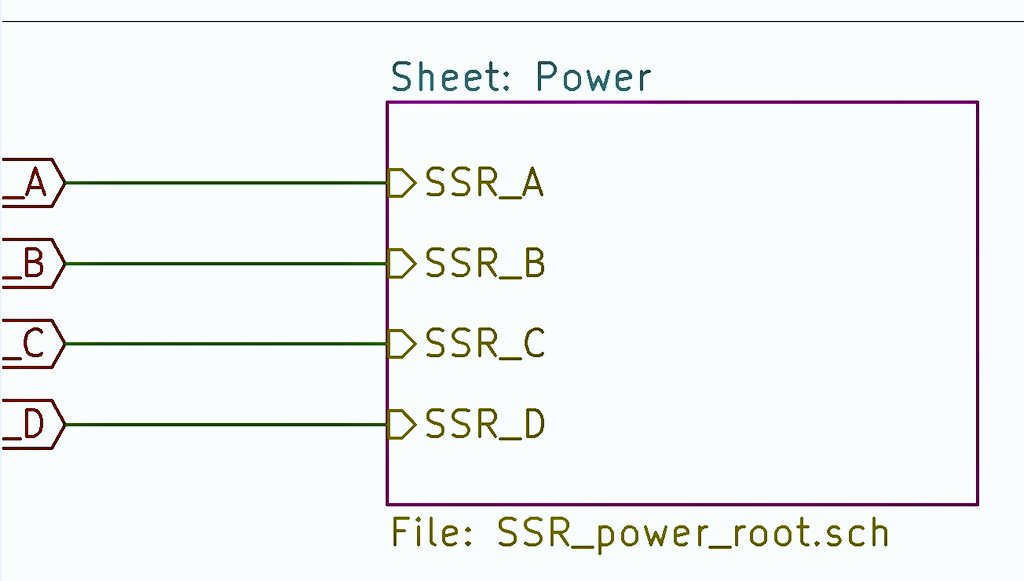 IObrizio's tweet photo. Bloque esquemático #kicad
Root
- xxxx
- power.root (Main block)
- - ssrA/B/C/B (blocks)
- - - ssr (schematic)
🚨 Probando...
#pcb #schematic #eeschema #diy #prototipo #demo https://t.co/XJ39kNKVQV