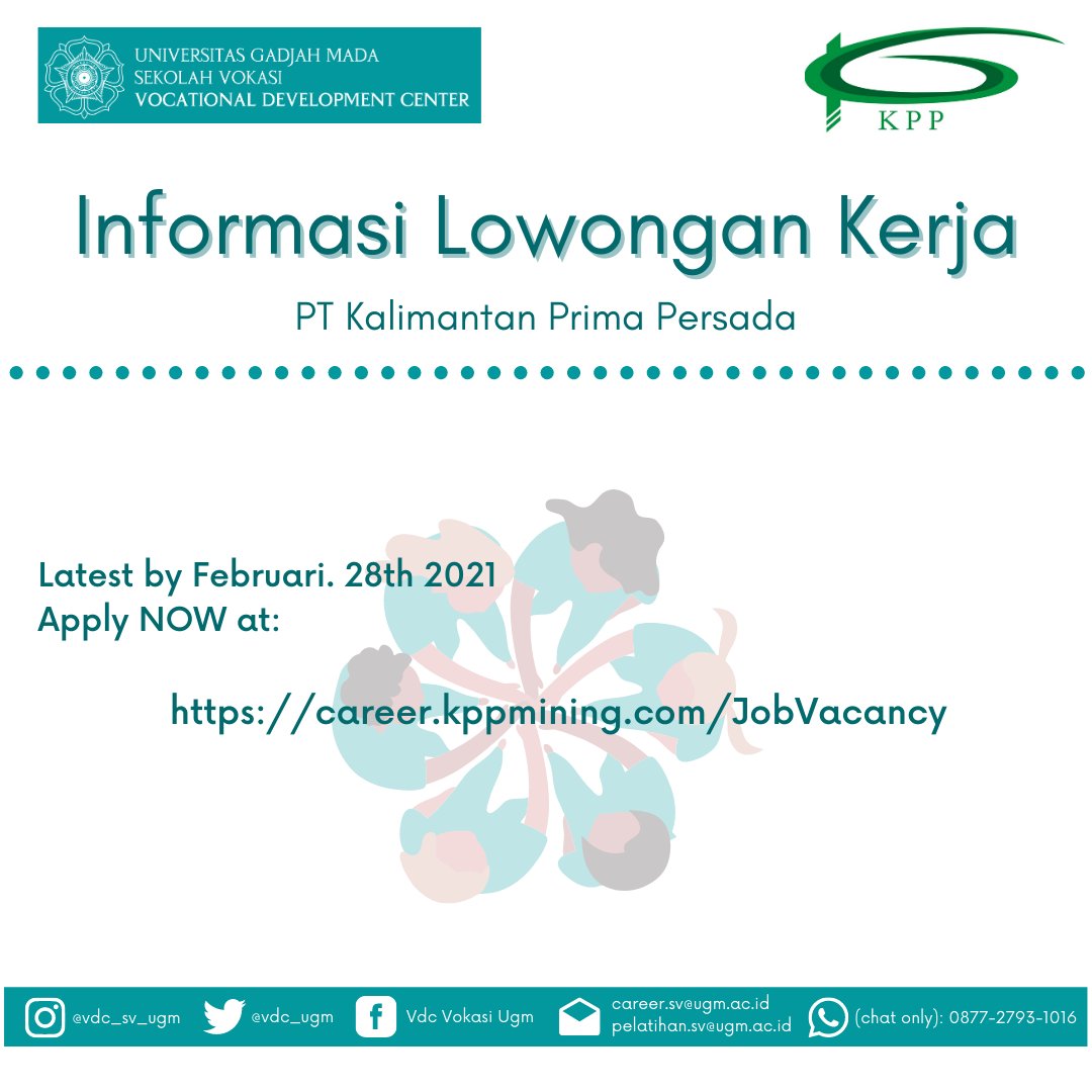 Hello! PT Kalimantan Prima Persada membuka lowongan MT Officer dan ICT Officer utk lulusan D3 dan S1. Yuk segera daftar! 

Pendaftaran: career.kppmining.com
Batas pendaftaran 28 Februari 2021

#karir2021 #rekrutmen2021 #lowker2021