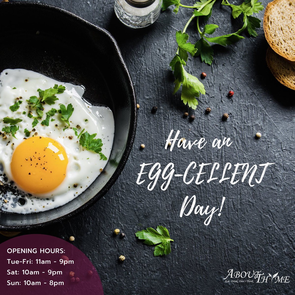 AboutThymeKE's tweet photo. GOOD MORNING! HAVE A GREAT DAY BEGINNING WITH BREAKFAST😊
Weekday Breakfast:
Tuesday - Friday 11am - 1pm
Weekend Brunch:
Saturday & Sunday 10am - 1pm
Drop in or ☎ 0721 850026
View our menus here https://t.co/VOn1dTDp67
#Eggs #NairobiRestaurants #Breakfast #AboutThyme https://t.co/FL6cGxLHK6
