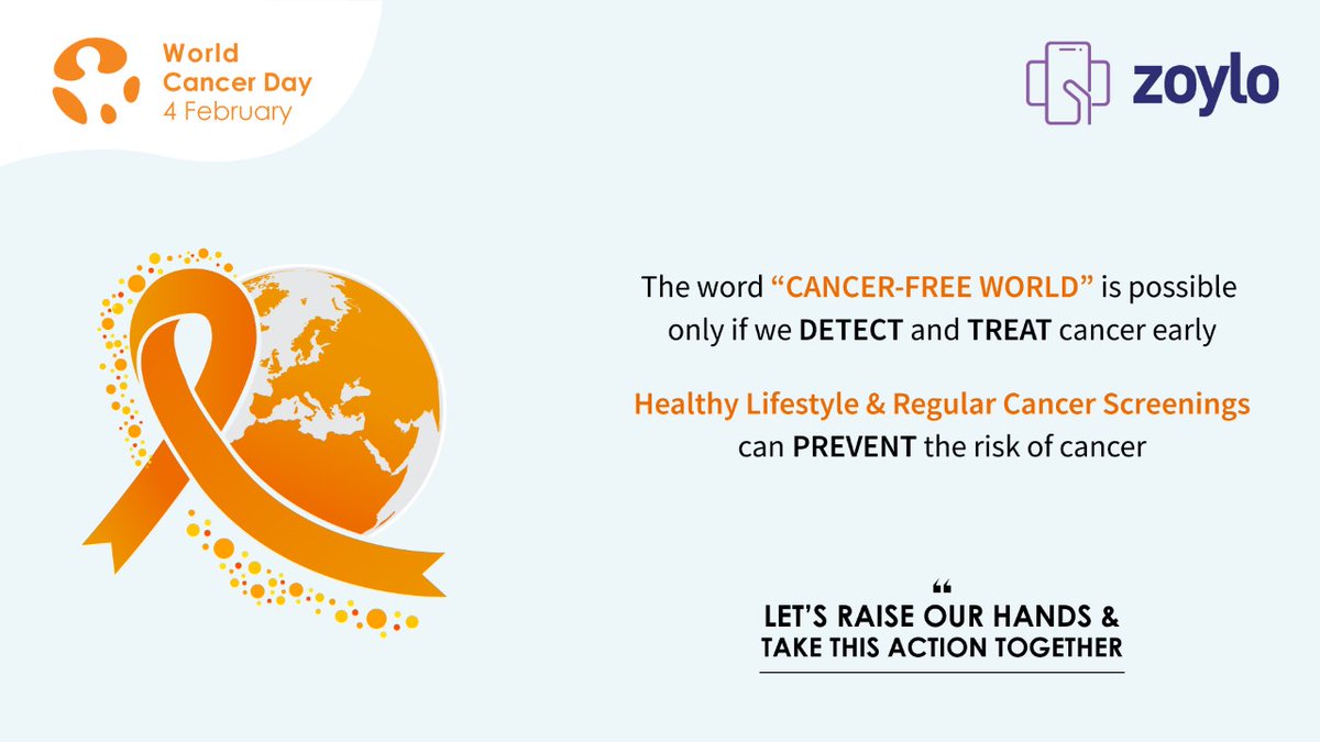 ZoyloDigiHealth's tweet photo. To save millions around the globe, let’s fight with hope. Educate and raise awareness on cancer prevention and early treatment intervention.

#WorldCancerDay #IAmAndIWill #Cancers https://t.co/xkRwkIzwnB